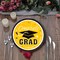 25 Count Yellow Congrats Grad Solid Color Paper Dessert Plates Disposable Party Plates 7 1/4"